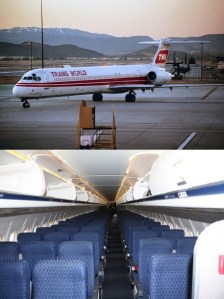 Top: TWA MD-80 Bottom: MD-80 Cabin